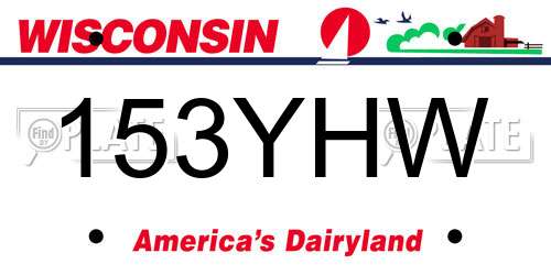 153YHW Wisconsin License Plate