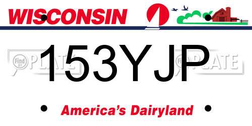 153YJP Wisconsin License Plate