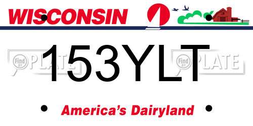 153YLT Wisconsin License Plate