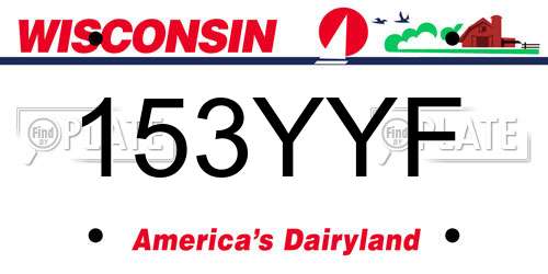 153YYF Wisconsin License Plate