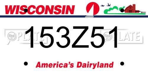 153Z51 Wisconsin License Plate