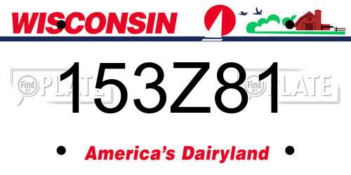 153Z81 Wisconsin License Plate