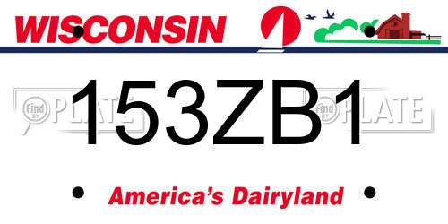 153ZB1 Wisconsin License Plate