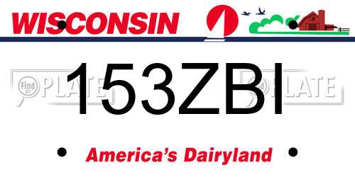 153ZBI Wisconsin License Plate