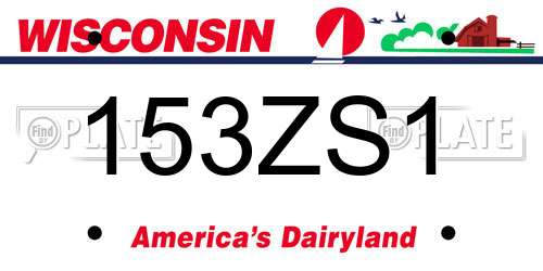 153ZS1 Wisconsin License Plate