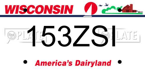 153ZSI Wisconsin License Plate