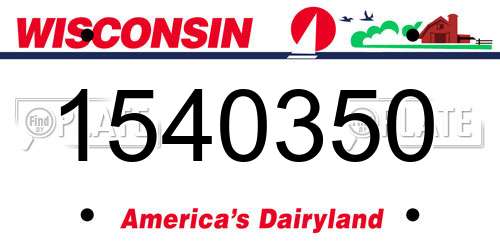 1540350 Wisconsin License Plate
