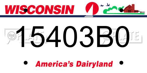 15403B0 Wisconsin License Plate
