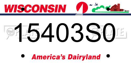 15403S0 Wisconsin License Plate