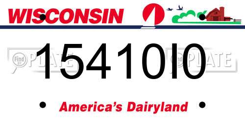 15410I0 Wisconsin License Plate