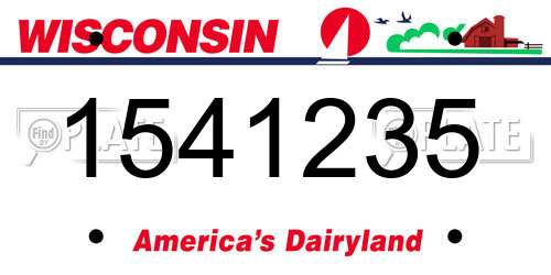 1541235 Wisconsin License Plate