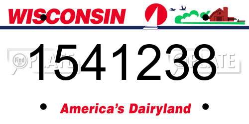 1541238 Wisconsin License Plate