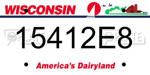 15412E8 Wisconsin License Plate