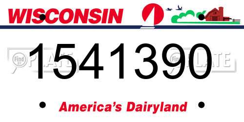 1541390 Wisconsin License Plate