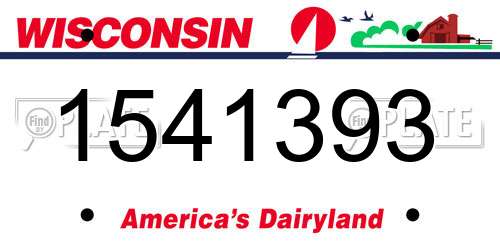 1541393 Wisconsin License Plate