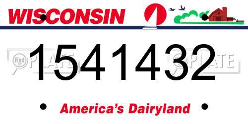 1541432 Wisconsin License Plate