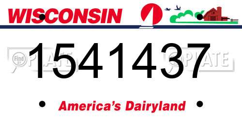 1541437 Wisconsin License Plate