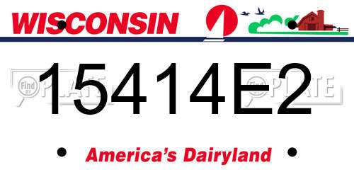 15414E2 Wisconsin License Plate