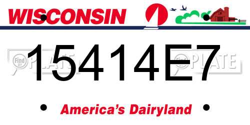 15414E7 Wisconsin License Plate
