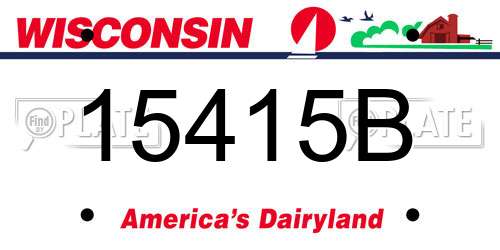15415B Wisconsin License Plate