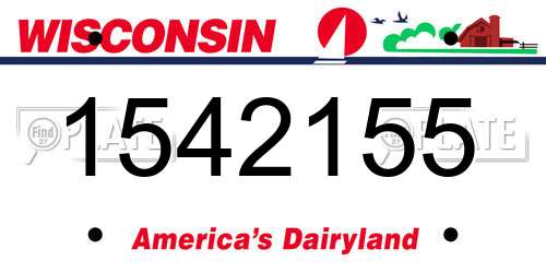 1542155 Wisconsin License Plate