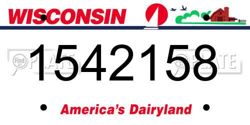 1542158 Wisconsin License Plate