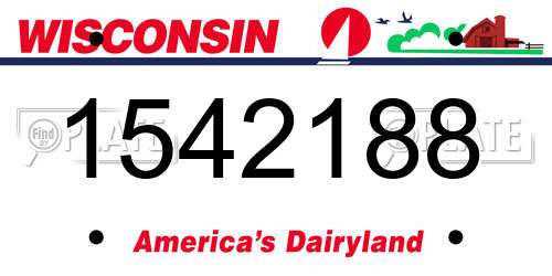 1542188 Wisconsin License Plate