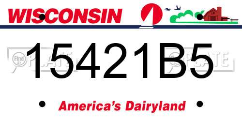 15421B5 Wisconsin License Plate