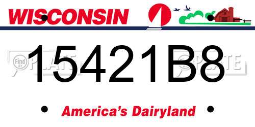 15421B8 Wisconsin License Plate