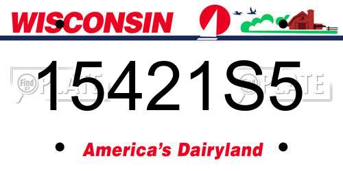 15421S5 Wisconsin License Plate