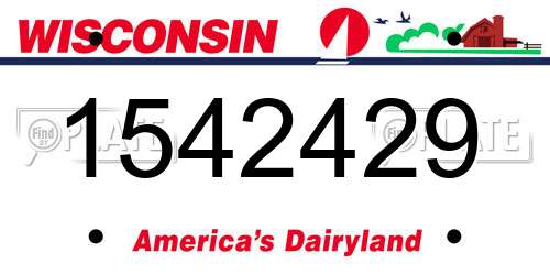 1542429 Wisconsin License Plate