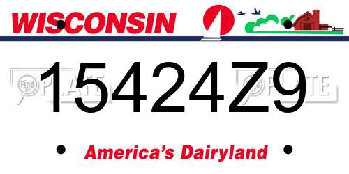 15424Z9 Wisconsin License Plate