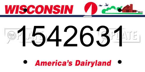 1542631 Wisconsin License Plate