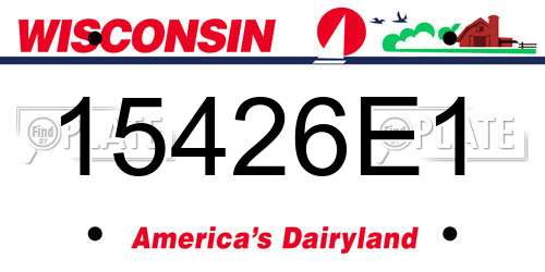 15426E1 Wisconsin License Plate