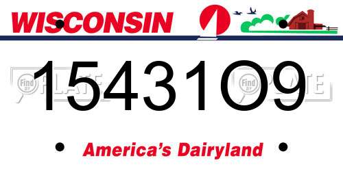 15431O9 Wisconsin License Plate