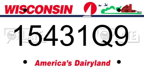 15431Q9 Wisconsin License Plate