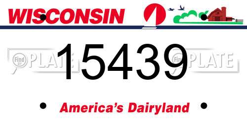 15439 Wisconsin License Plate