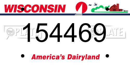 154469 Wisconsin License Plate