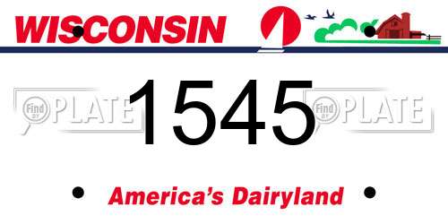 1545 Wisconsin License Plate