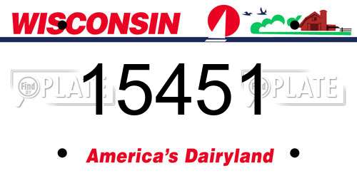 15451 Wisconsin License Plate
