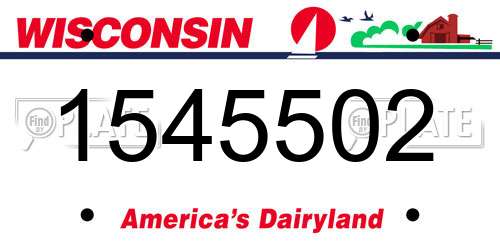 1545502 Wisconsin License Plate