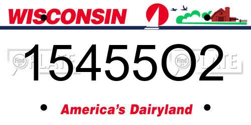 15455O2 Wisconsin License Plate
