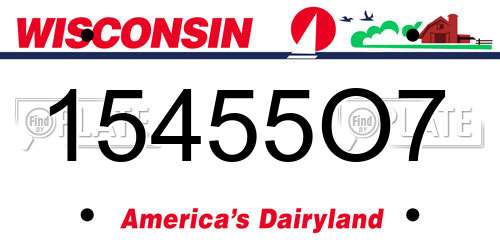 15455O7 Wisconsin License Plate
