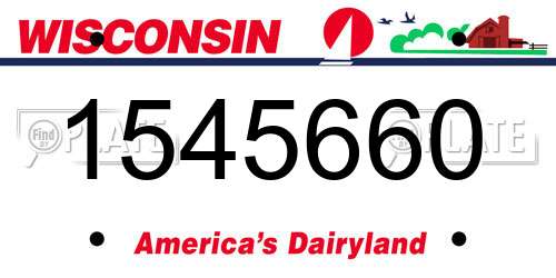 1545660 Wisconsin License Plate