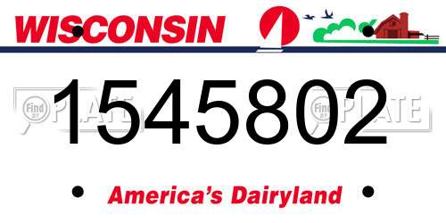 1545802 Wisconsin License Plate