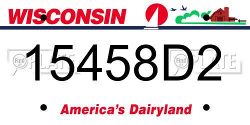 15458D2 Wisconsin License Plate