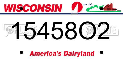 15458O2 Wisconsin License Plate