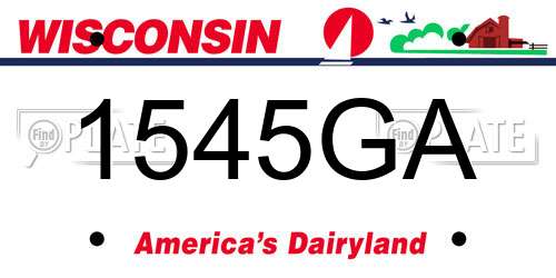 1545GA Wisconsin License Plate