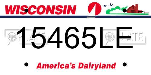 15465LE Wisconsin License Plate