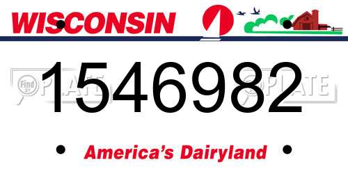 1546982 Wisconsin License Plate